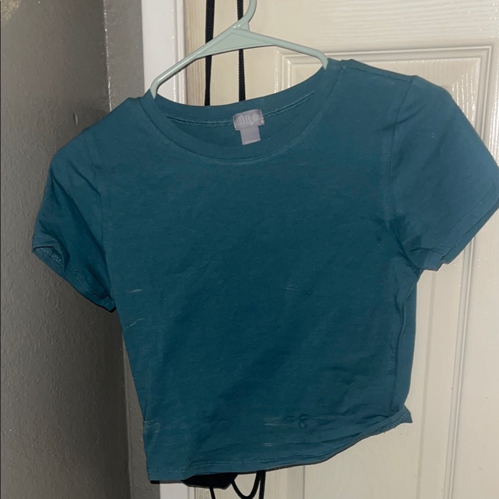 Tilly's Teal Casual Crop Top